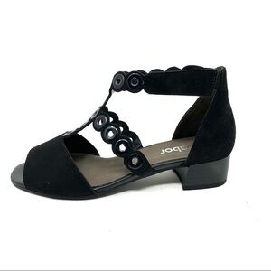 Gabor 81.721.17 suede black t-strap sandals